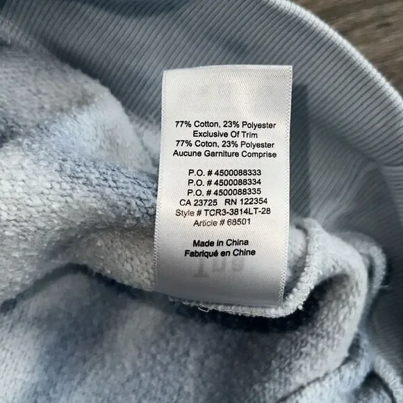 Aritzia TNA Crewneck Sweatshirt Sz. XS Classic Fit Pastel Tie Dye Blue Retro 90s - Picture 6 of 9